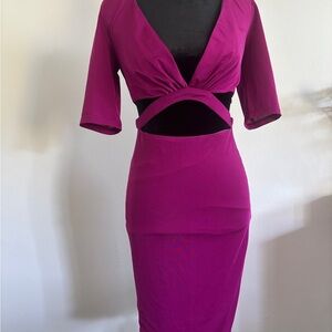 Abyss By Abby Fuchsia Backless Dress
